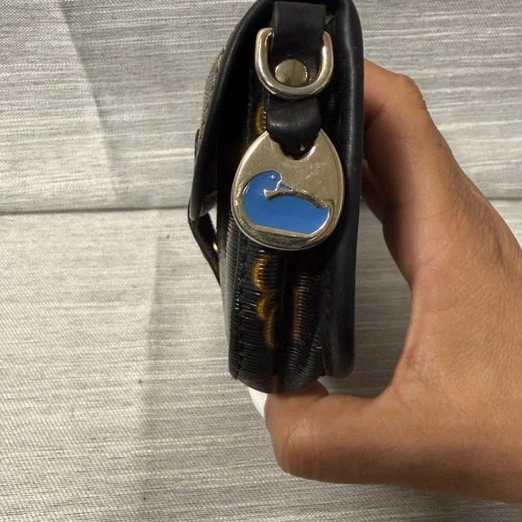 Dooney & Bourke Black and Gold Wristlet - Picture 2 of 7